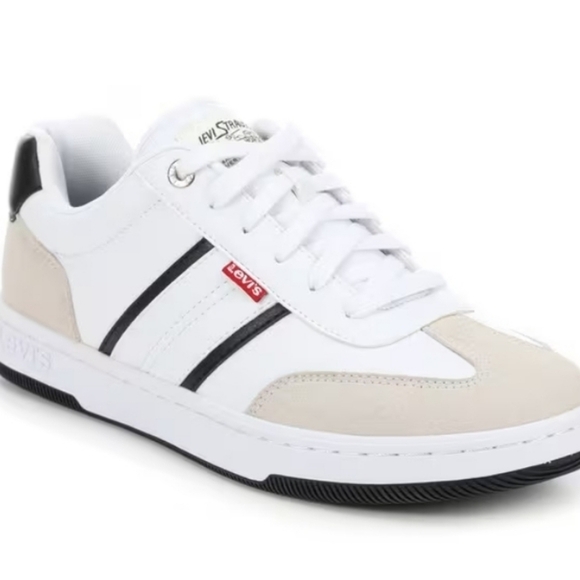NWT LEVIS SIZE 8 For Men White and Black Sneakers with Minimalist Design - Picture 1 of 3
